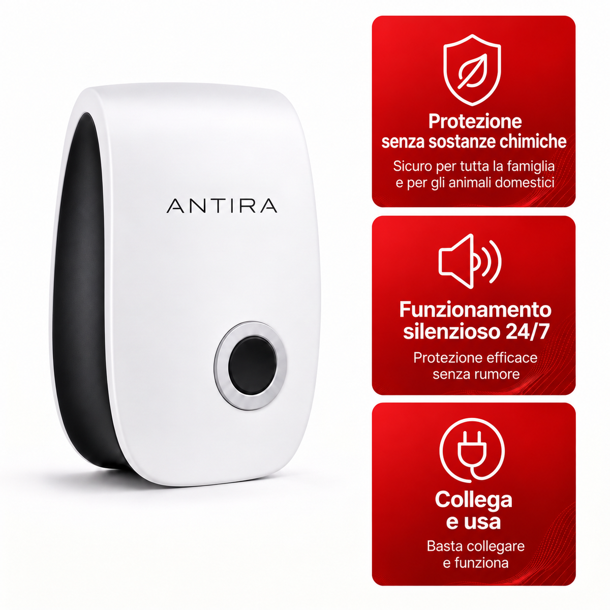 Antira HomeGuard – Repellente a ultrasuoni per infestanti