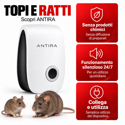 Antira HomeGuard – Repellente a ultrasuoni per topi e ratti