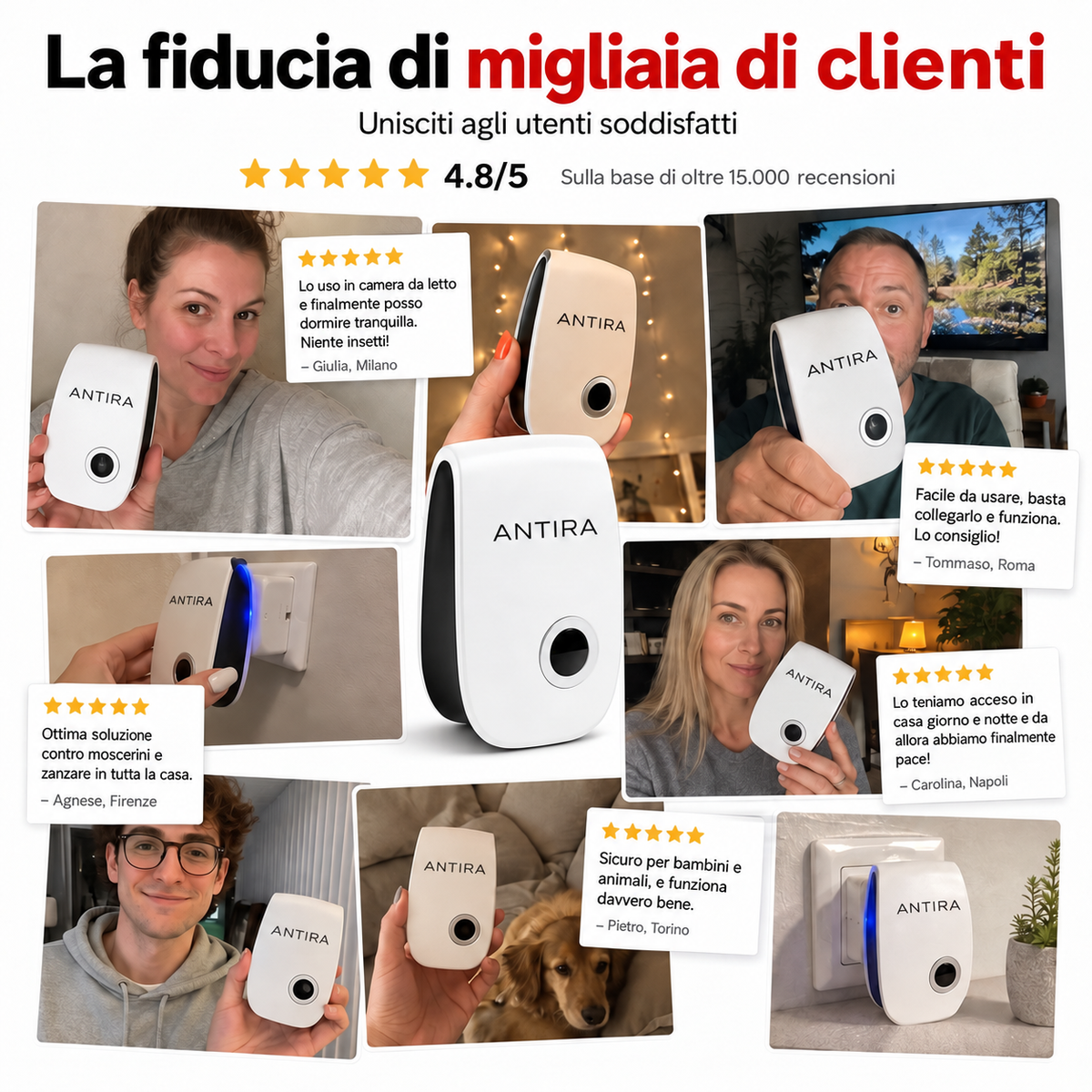 Antira HomeGuard – Repellente a ultrasuoni per topi e ratti