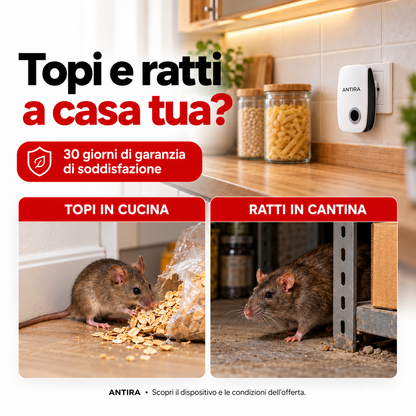 Antira HomeGuard – Repellente a ultrasuoni per topi e ratti